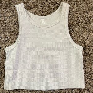 Nikibiki White Ribbed Crew Tank